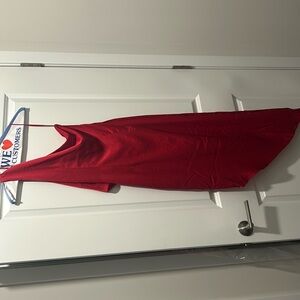 Red asos dress worn to a bridal shower